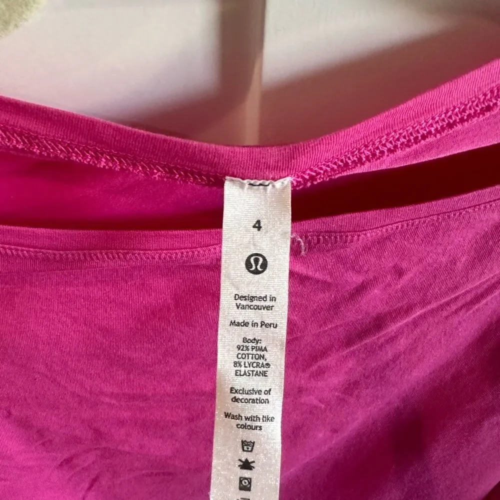 Sonic Pink Lululemon Back in Action Short Sleeve